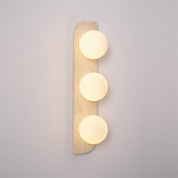 Glauke - Travertine and Glass Globe Plug-In Light
