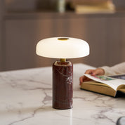 Hespera - Cordless Marble and Opaline Glass Table Lamp
