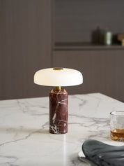 Hespera - Cordless Marble and Opaline Glass Table Lamp
