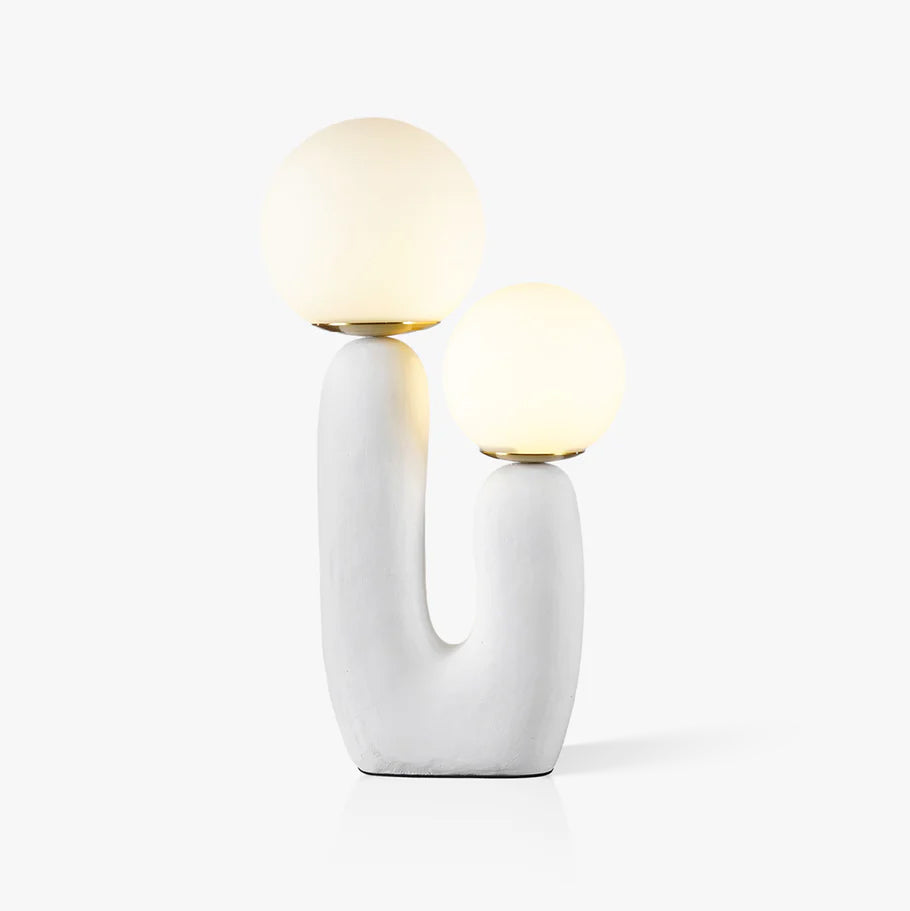 Kore - Colored Resin and White Glass Globe Table Lamp