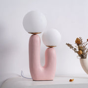 Kore - Colored Resin and White Glass Globe Table Lamp