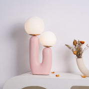 Kore - Colored Resin and White Glass Globe Table Lamp
