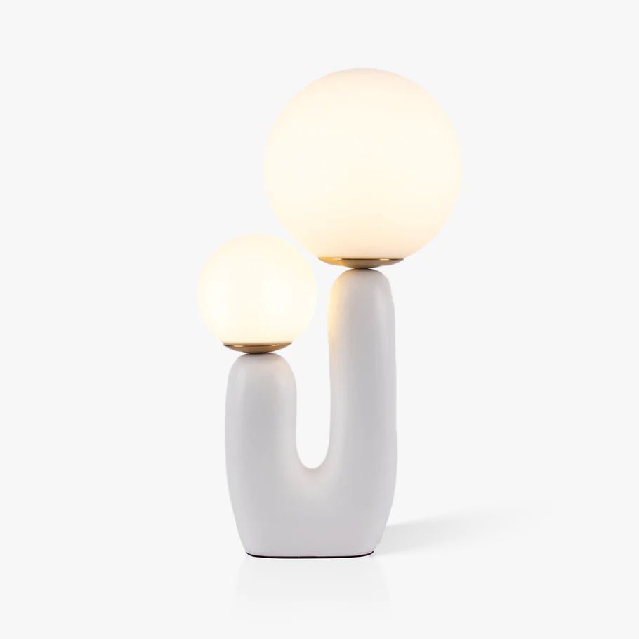 Kore - Colored Resin and White Glass Globe Table Lamp
