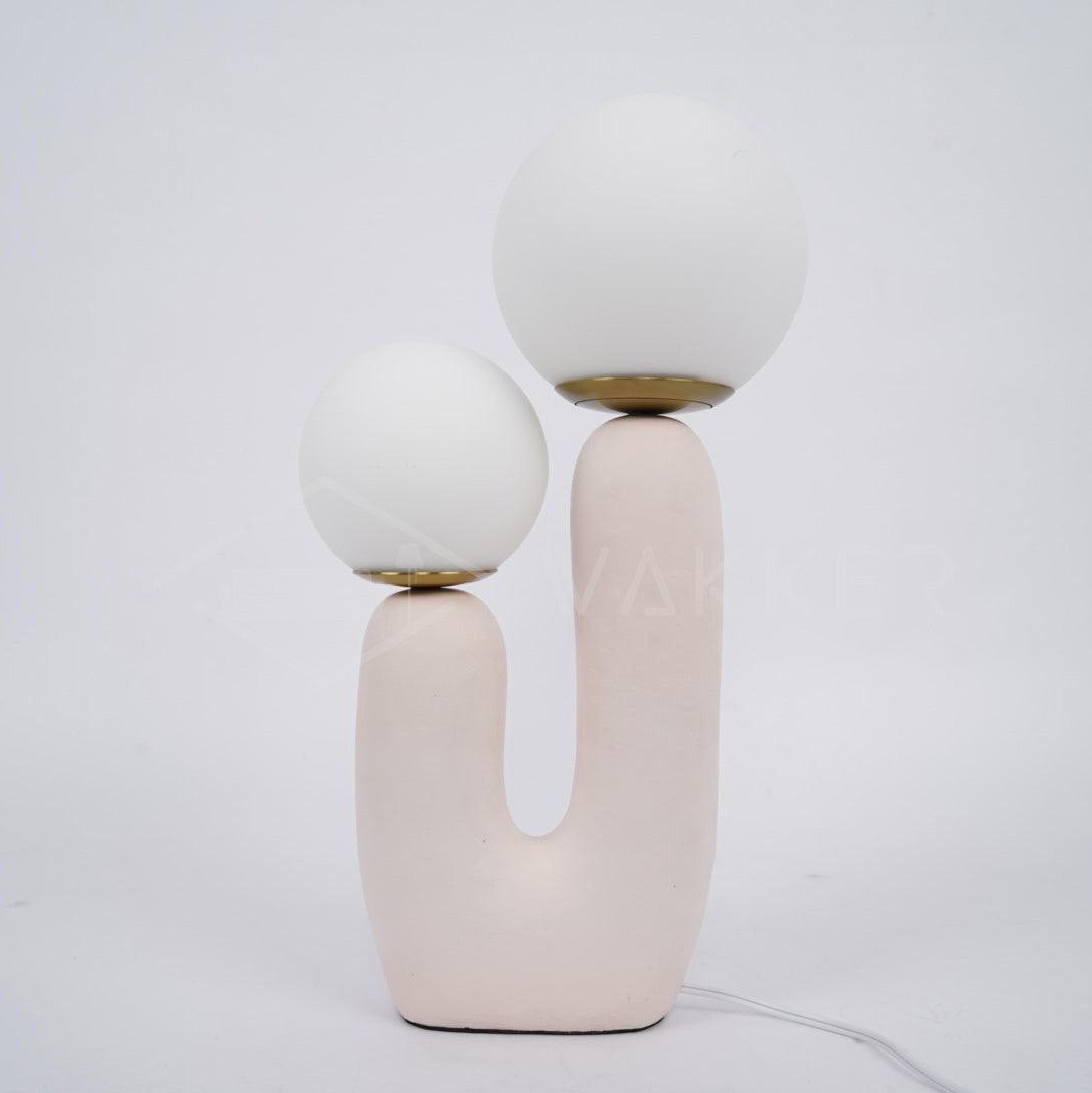 Kore - Colored Resin and White Glass Globe Table Lamp