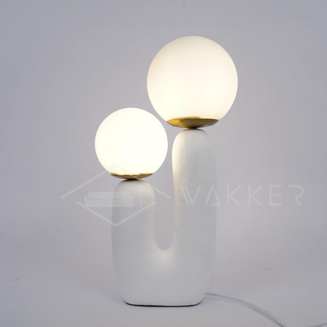 Kore - Colored Resin and White Glass Globe Table Lamp