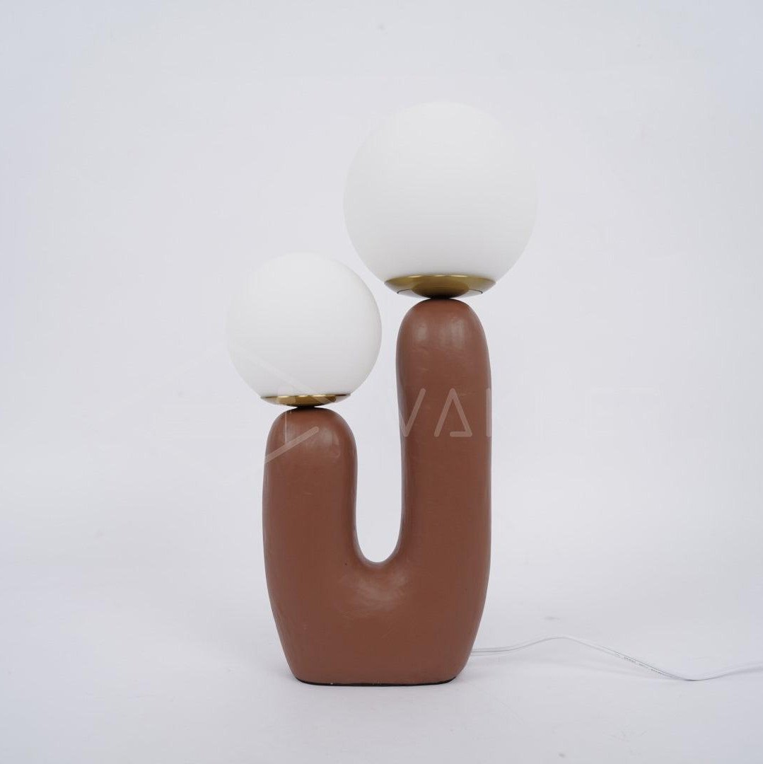 Kore - Colored Resin and White Glass Globe Table Lamp