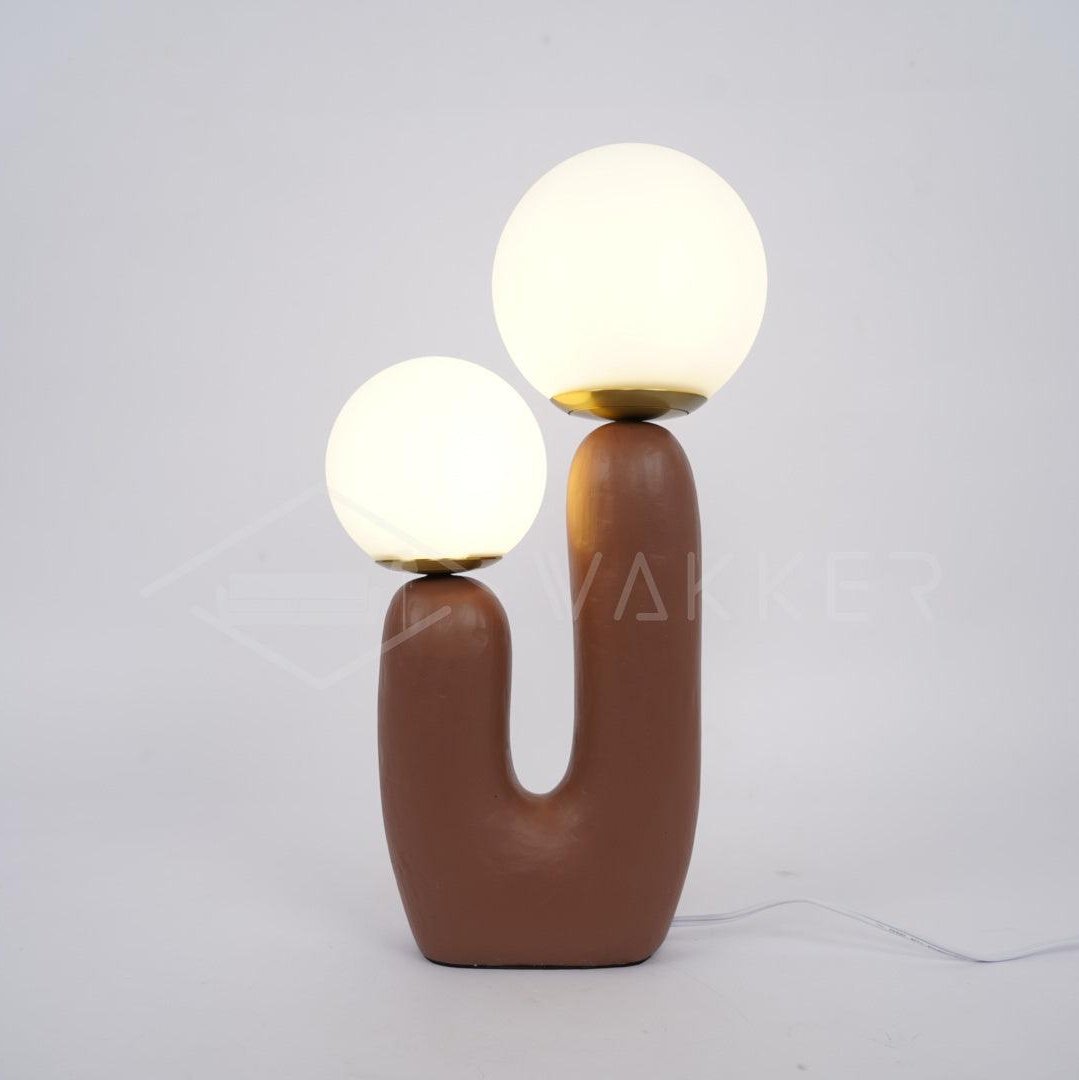 Kore - Colored Resin and White Glass Globe Table Lamp