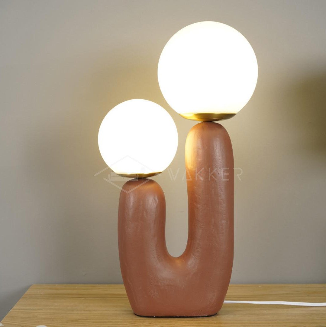 Kore - Colored Resin and White Glass Globe Table Lamp