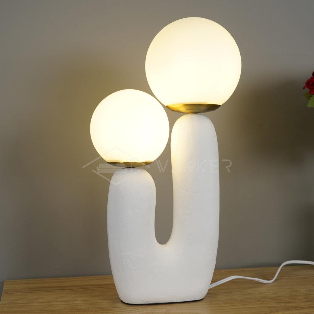 Kore - Colored Resin and White Glass Globe Table Lamp