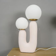 Kore - Colored Resin and White Glass Globe Table Lamp
