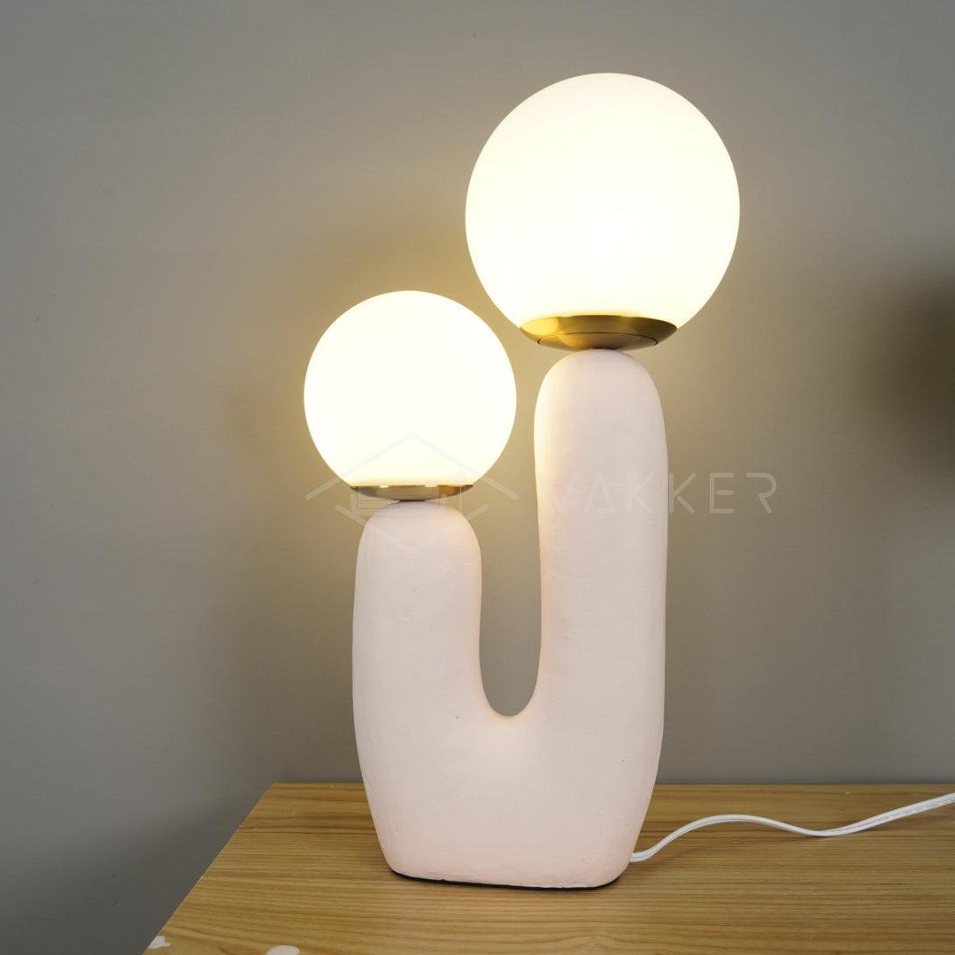 Kore - Colored Resin and White Glass Globe Table Lamp