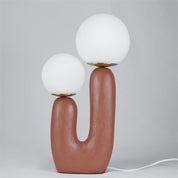 Kore - Colored Resin and White Glass Globe Table Lamp