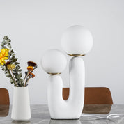 Kore - Colored Resin and White Glass Globe Table Lamp