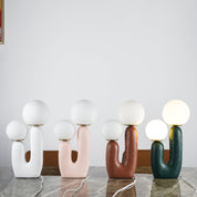 Kore - Colored Resin and White Glass Globe Table Lamp