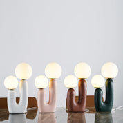 Kore - Colored Resin and White Glass Globe Table Lamp