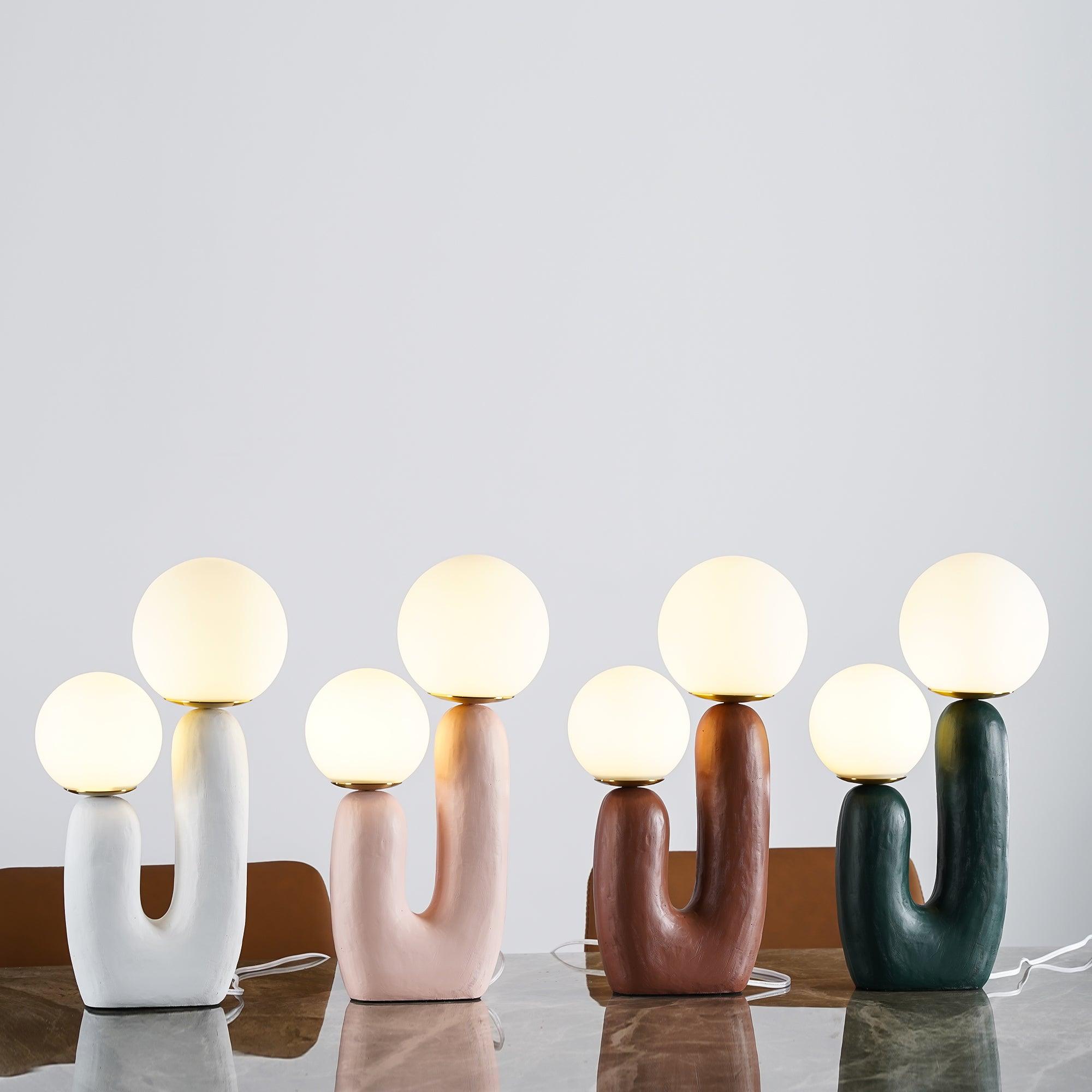 Kore - Colored Resin and White Glass Globe Table Lamp