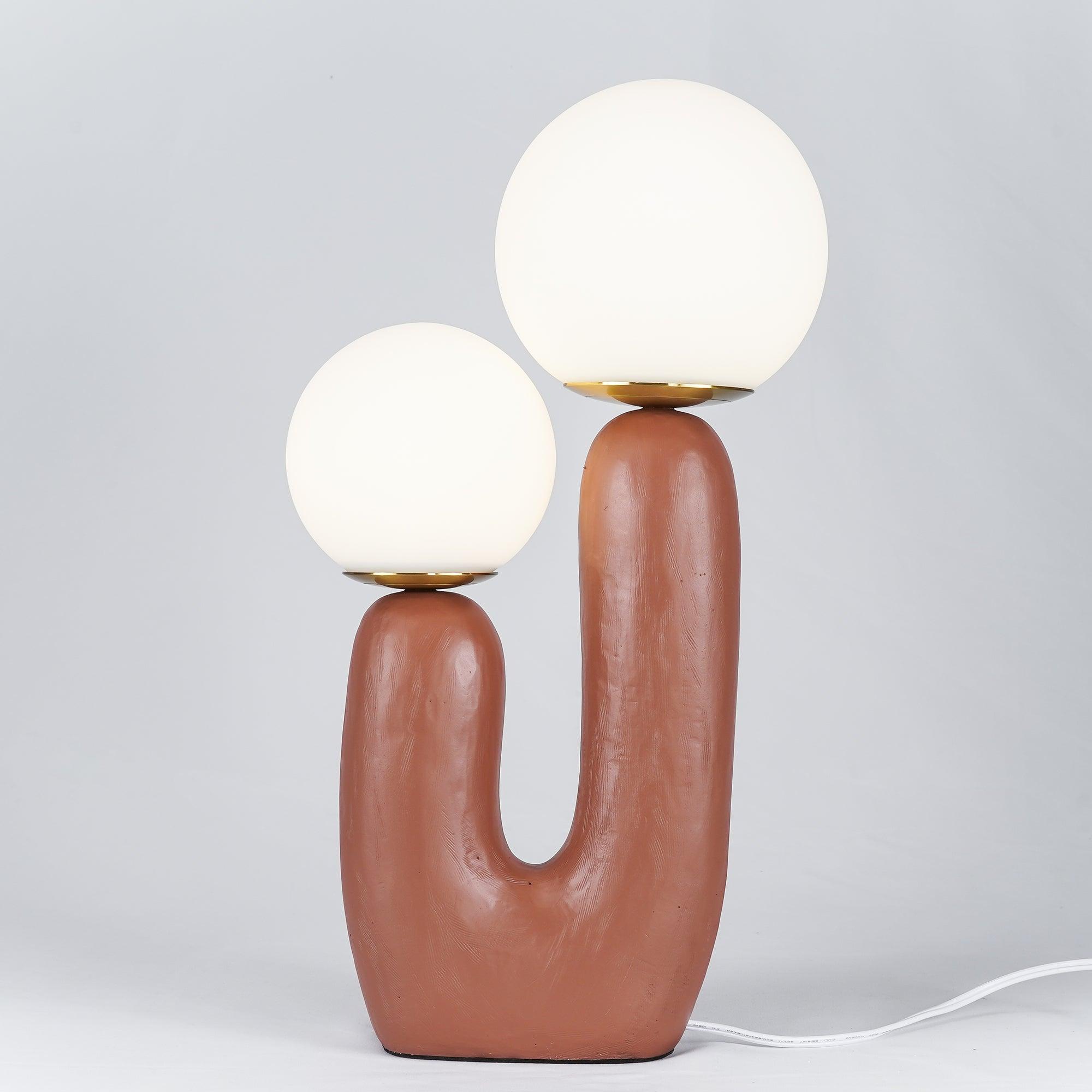 Kore - Colored Resin and White Glass Globe Table Lamp