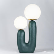 Kore - Colored Resin and White Glass Globe Table Lamp
