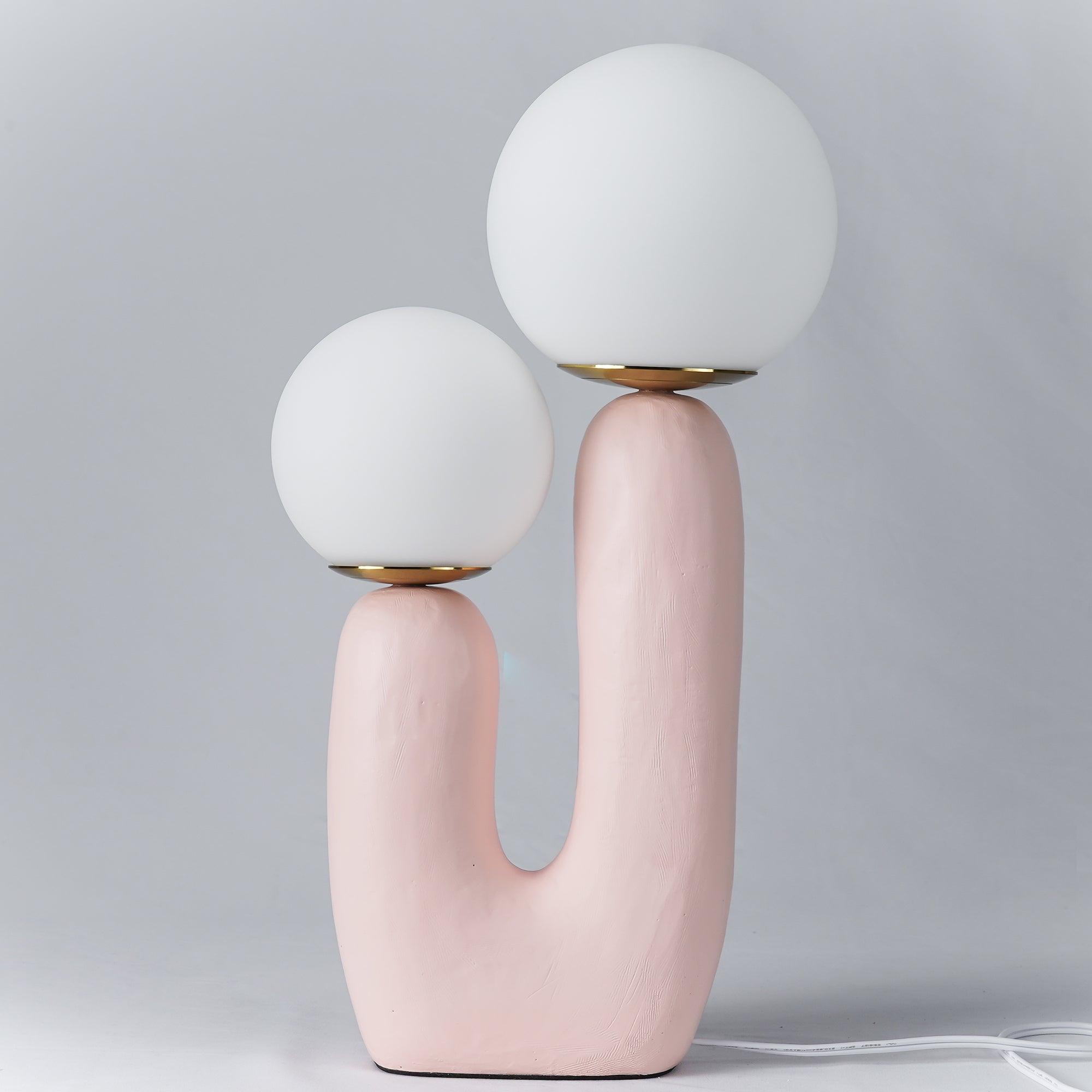 Kore - Colored Resin and White Glass Globe Table Lamp