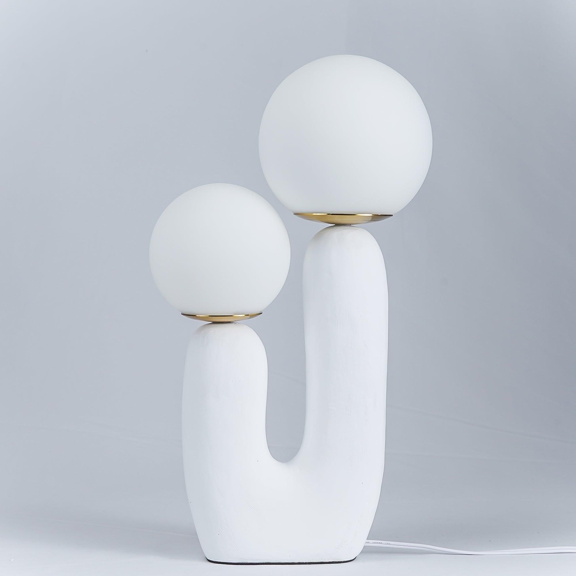 Kore - Colored Resin and White Glass Globe Table Lamp