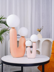 Kore - Colored Resin and White Glass Globe Table Lamp