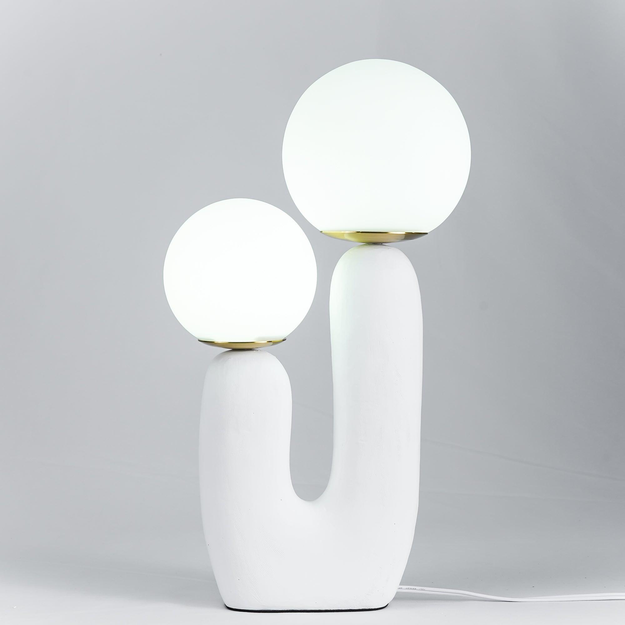 Kore - Colored Resin and White Glass Globe Table Lamp