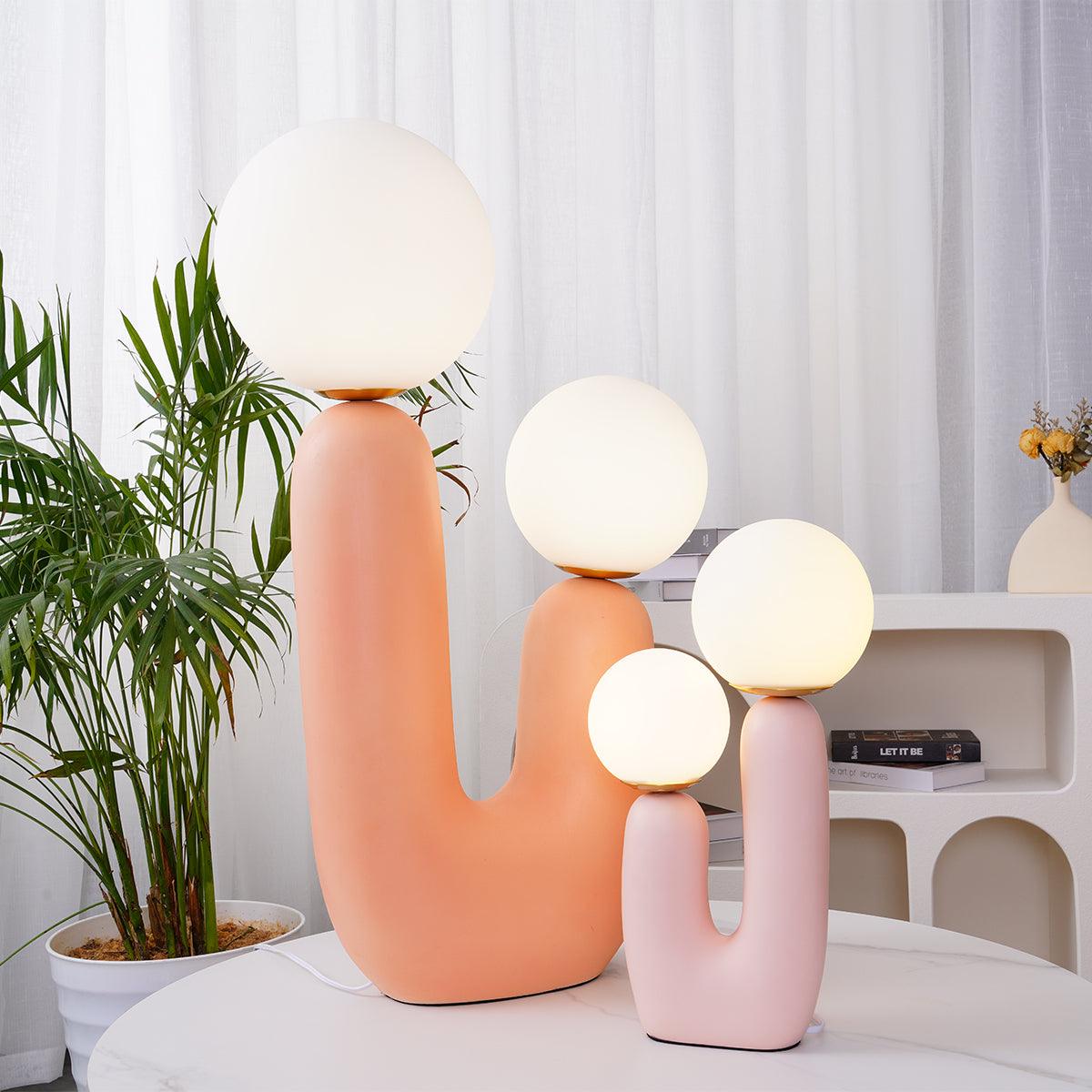 Kore - Colored Resin and White Glass Globe Table Lamp