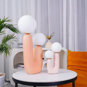 Kore - Colored Resin and White Glass Globe Table Lamp