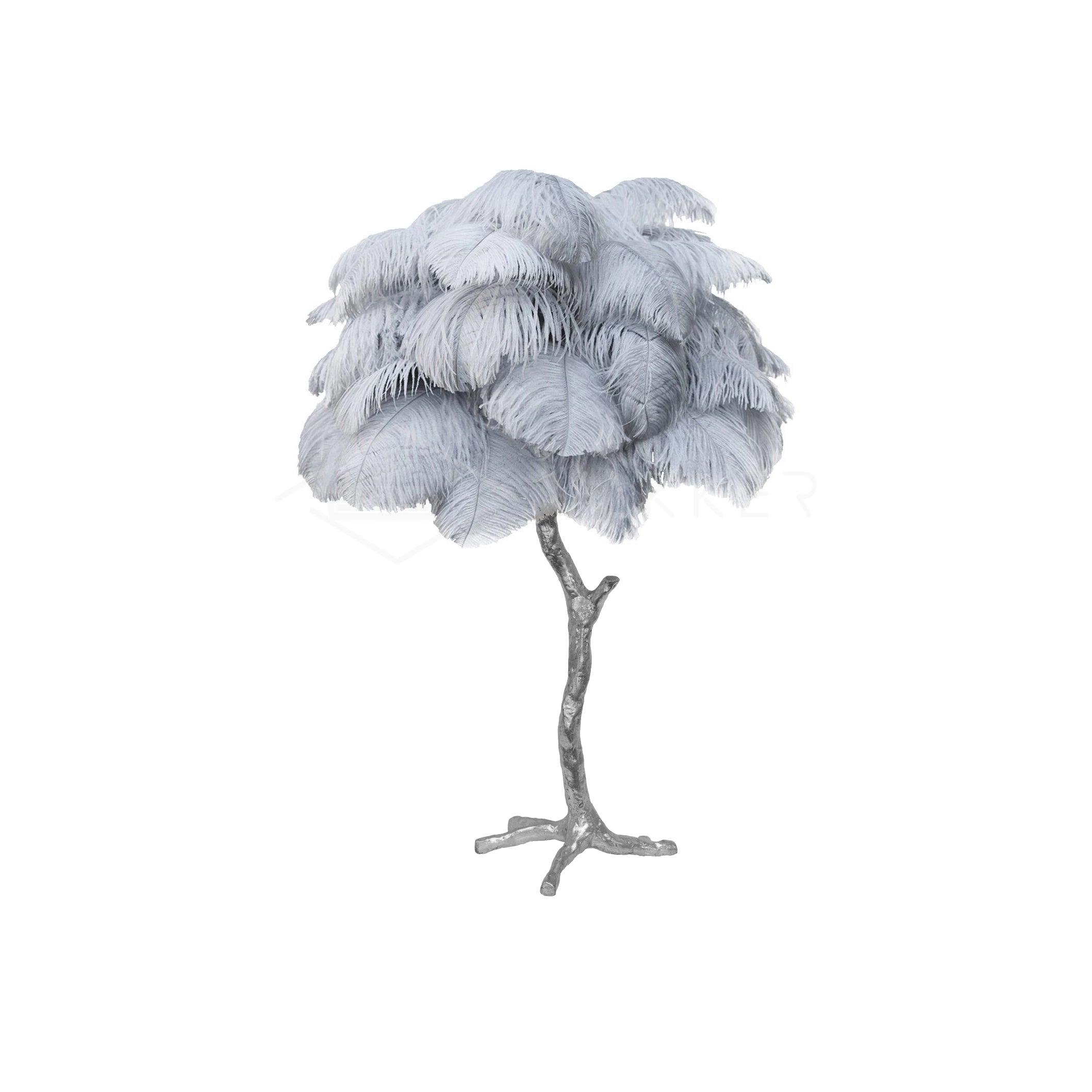 Aedon - Brass Ostrich Feather Table Lamp