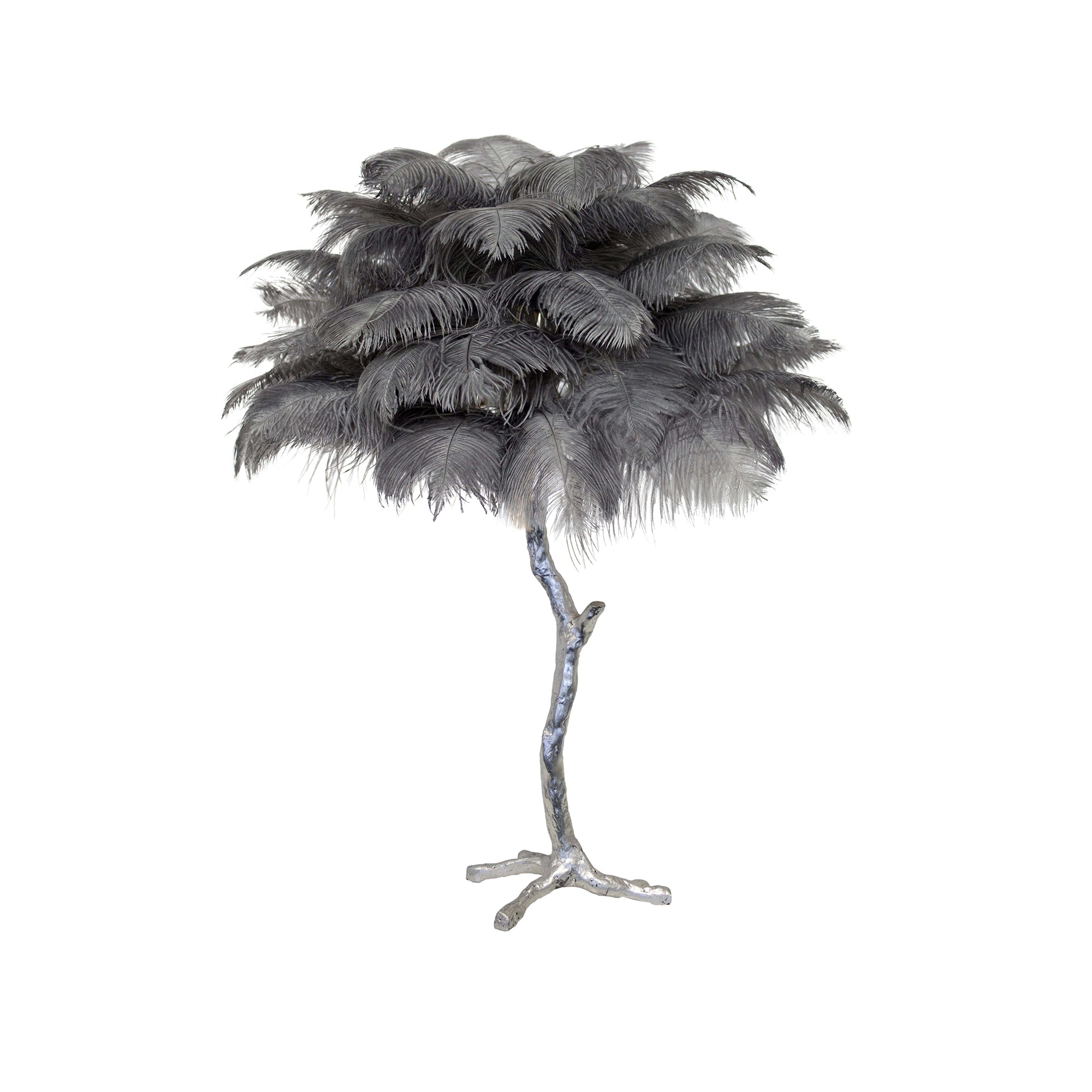 Aedon - Brass Ostrich Feather Table Lamp