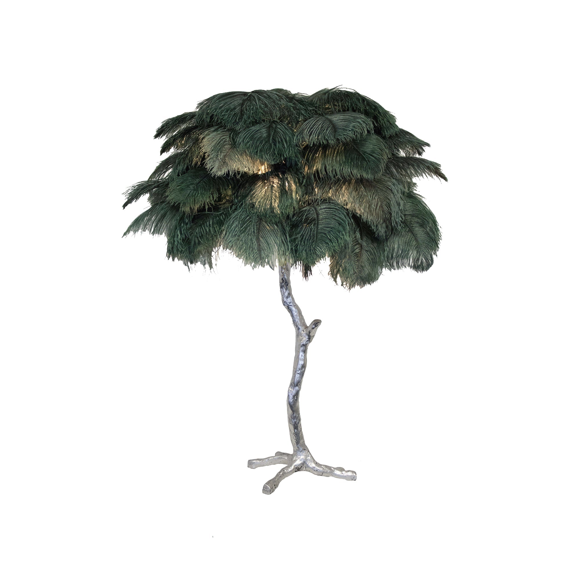 Aedon - Brass Ostrich Feather Table Lamp