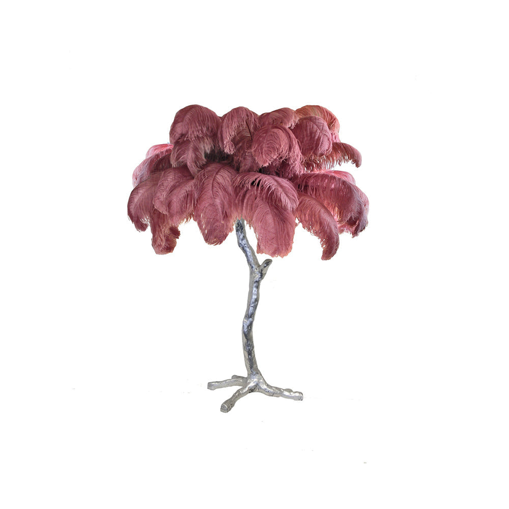 Aedon - Brass Ostrich Feather Table Lamp