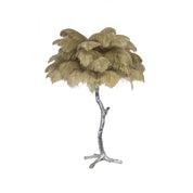 Aedon - Brass Ostrich Feather Table Lamp
