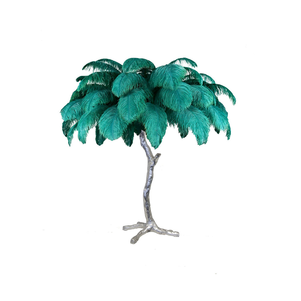 Aedon - Brass Ostrich Feather Table Lamp