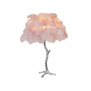 Aedon - Brass Ostrich Feather Table Lamp