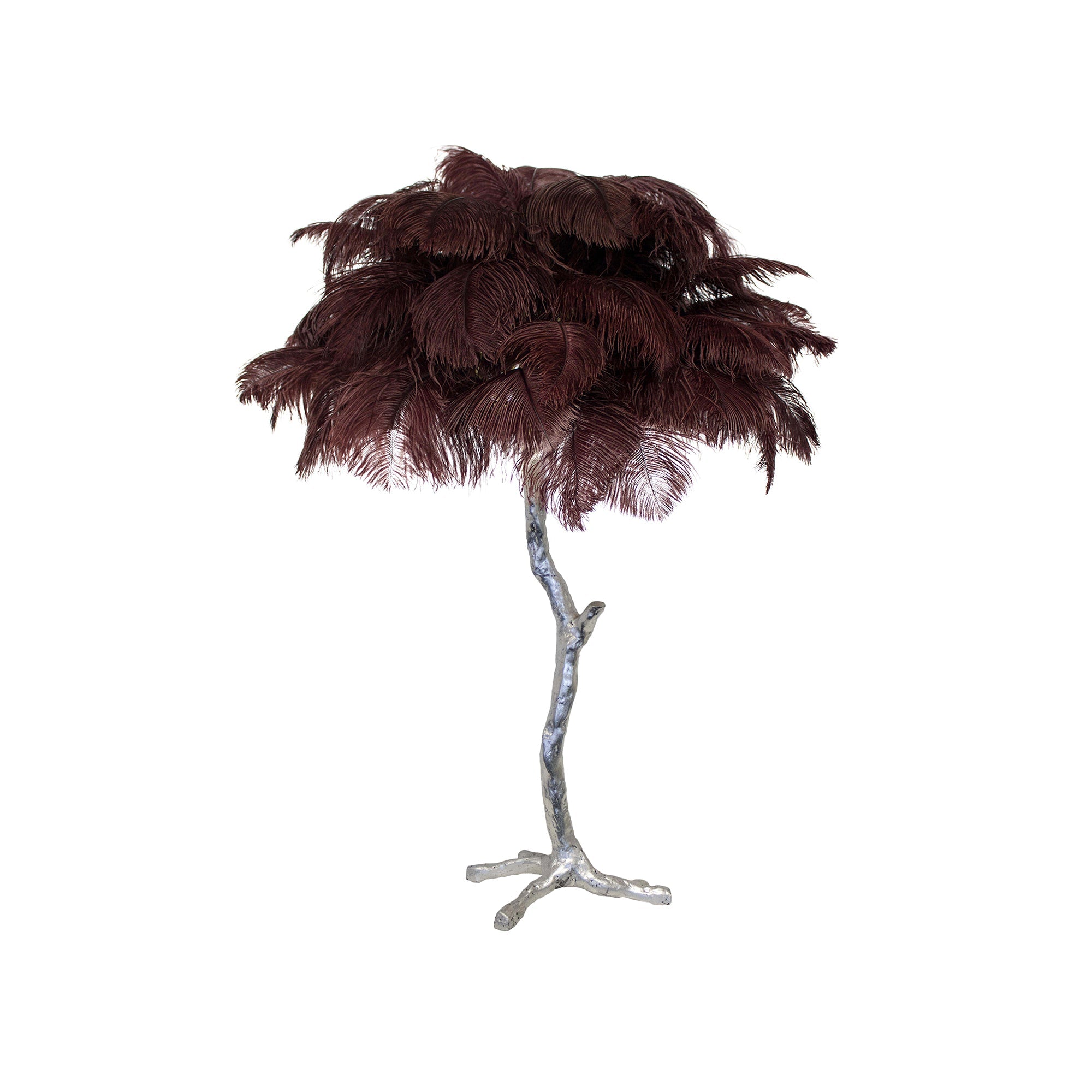 Aedon - Brass Ostrich Feather Table Lamp