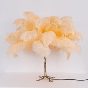 Aedon - Brass Ostrich Feather Table Lamp