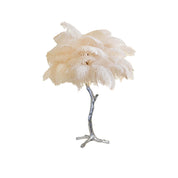 Aedon - Brass Ostrich Feather Table Lamp