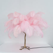 Aedon - Brass Ostrich Feather Table Lamp
