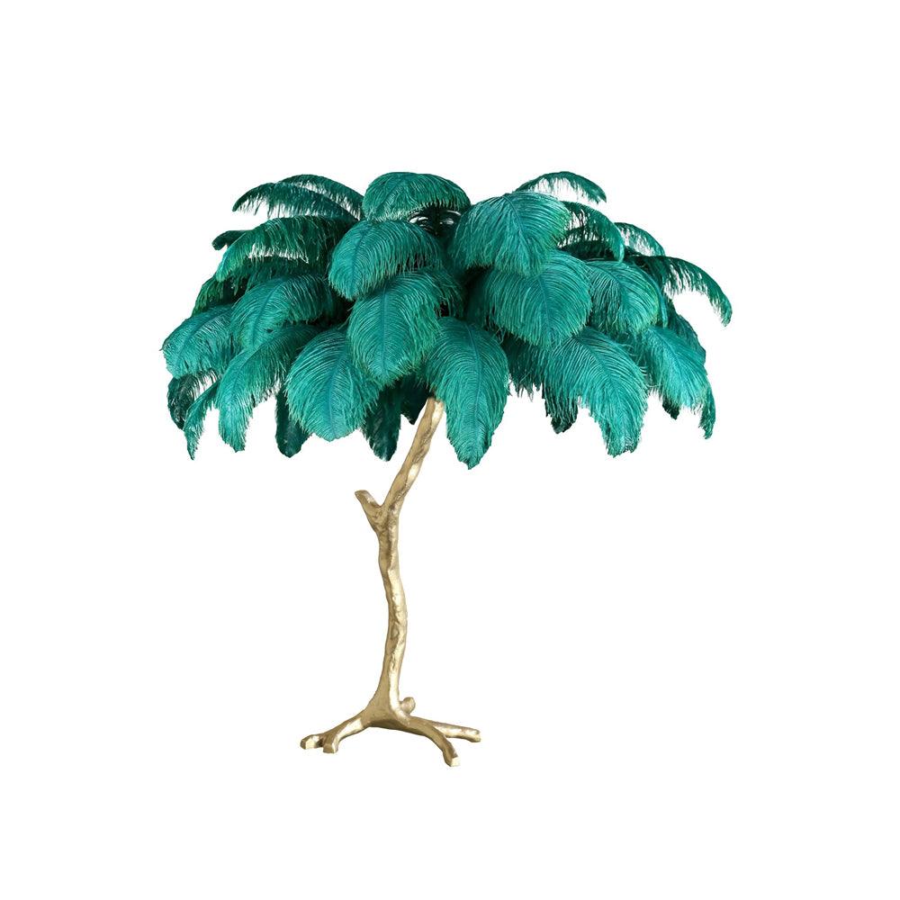 Aedon - Brass Ostrich Feather Table Lamp