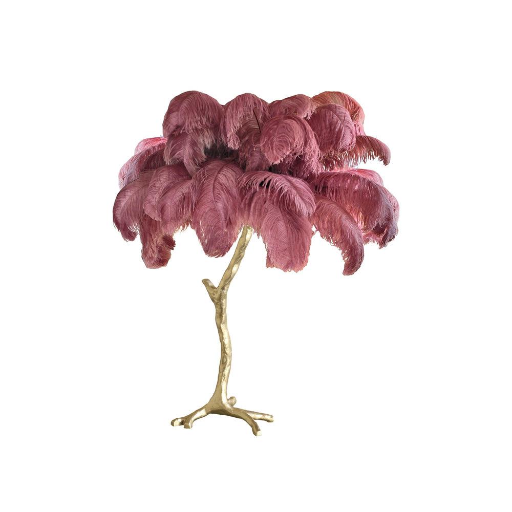 Aedon - Brass Ostrich Feather Table Lamp