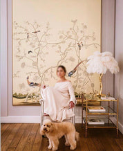 Aedon - Brass Ostrich Feather Table Lamp