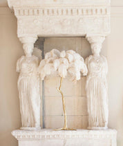 Aedon - Brass Ostrich Feather Table Lamp