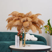 Aedon - Brass Ostrich Feather Table Lamp