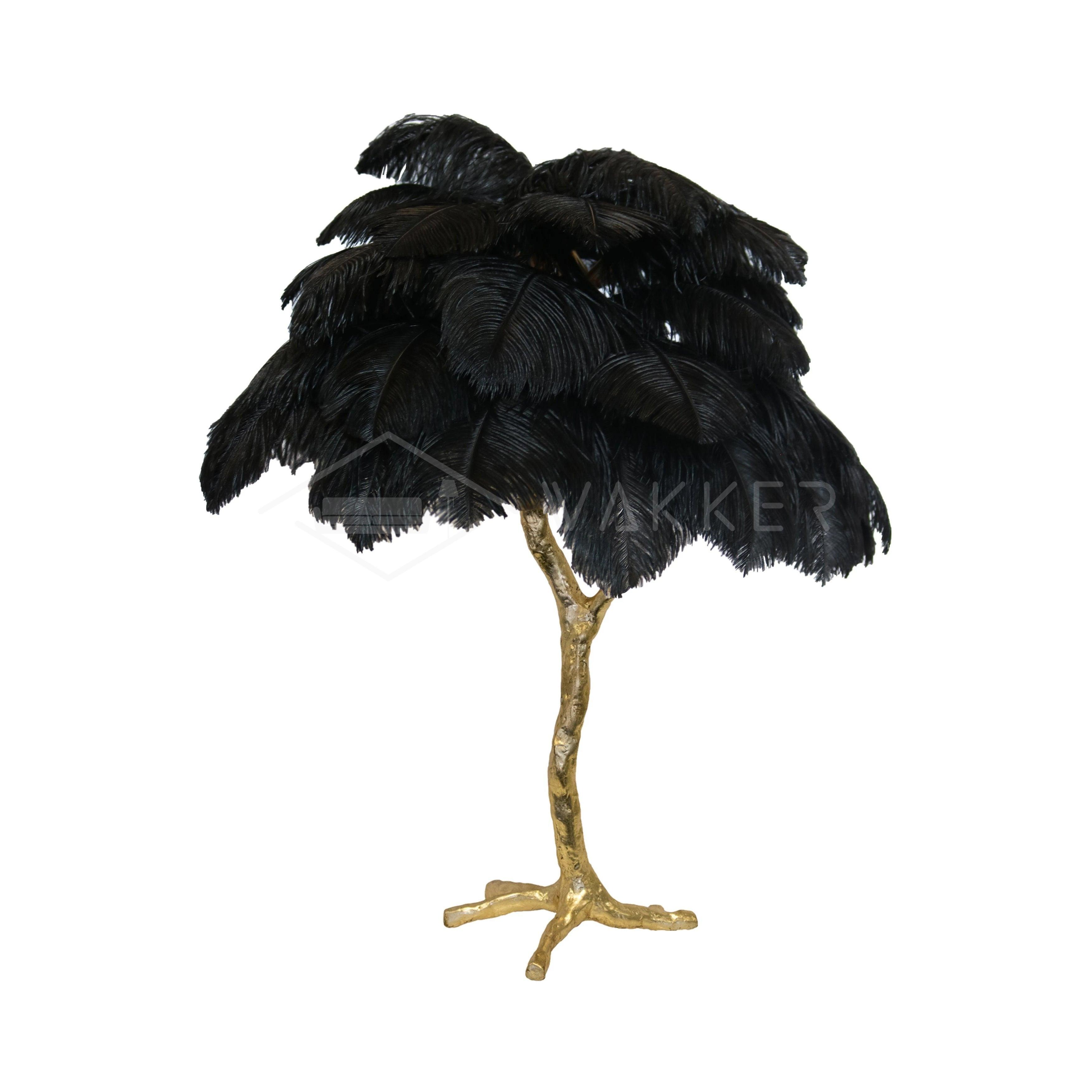 Aedon - Brass Ostrich Feather Table Lamp