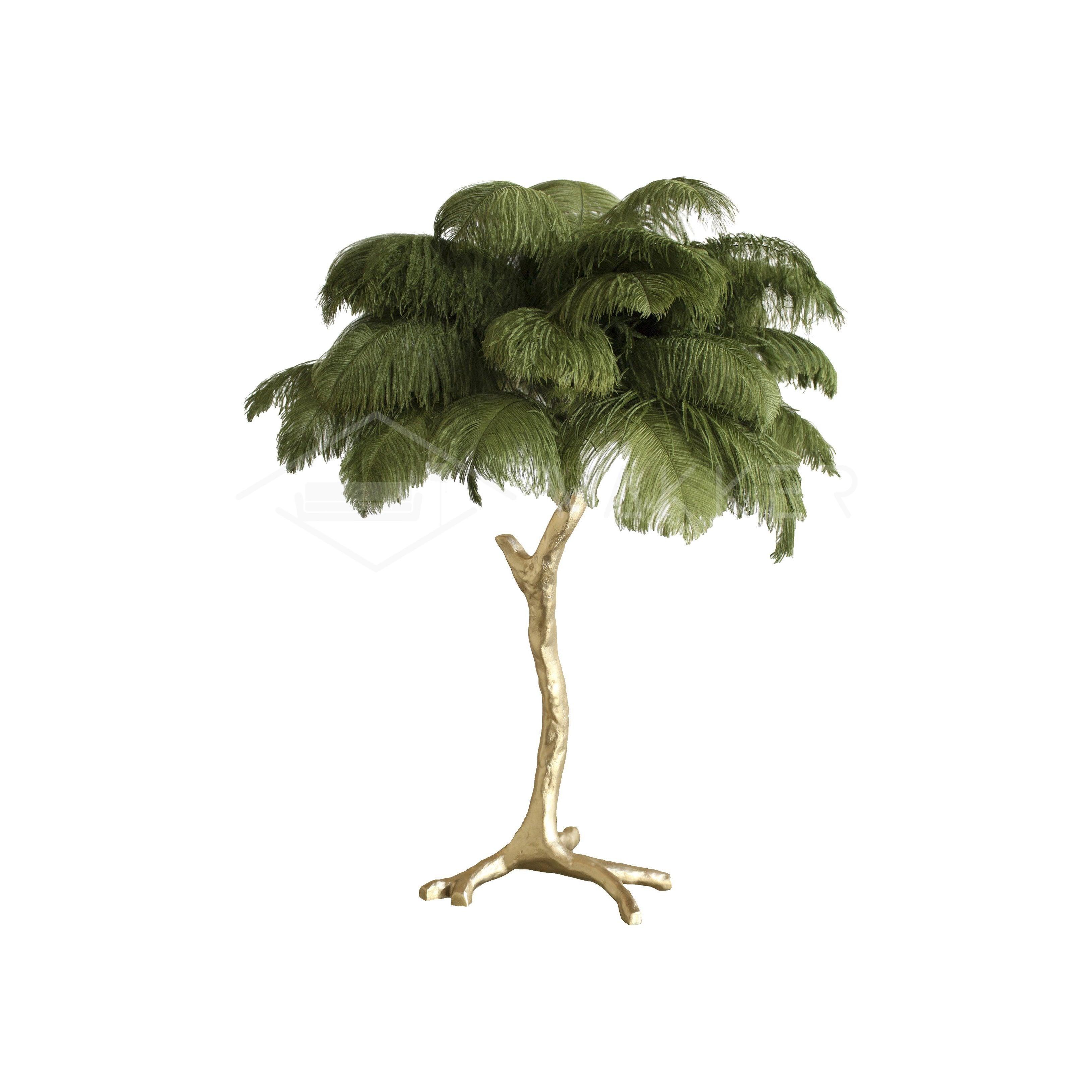 Aedon - Brass Ostrich Feather Table Lamp