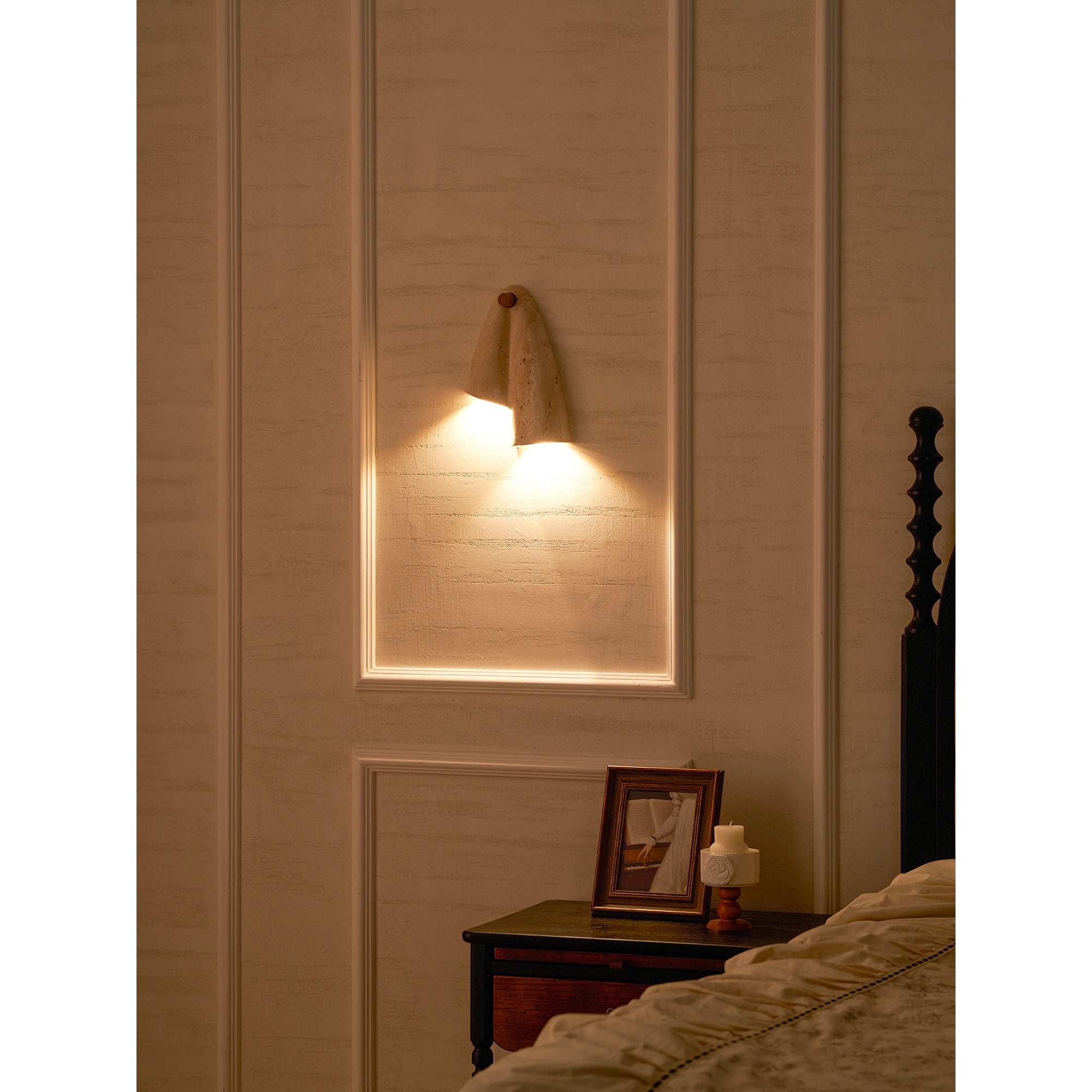 Amphitrite - Draped Travertine Wall Sconce