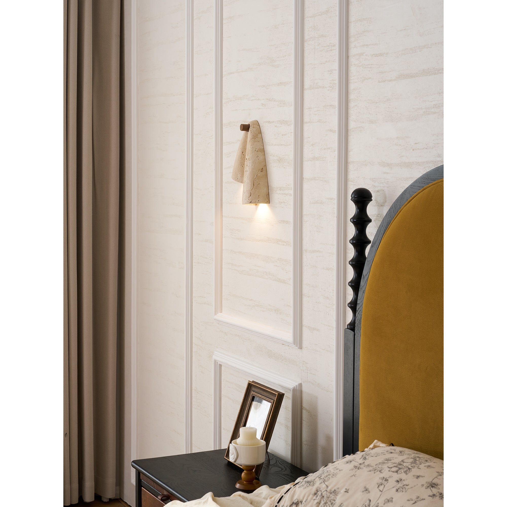 Amphitrite - Draped Travertine Wall Sconce