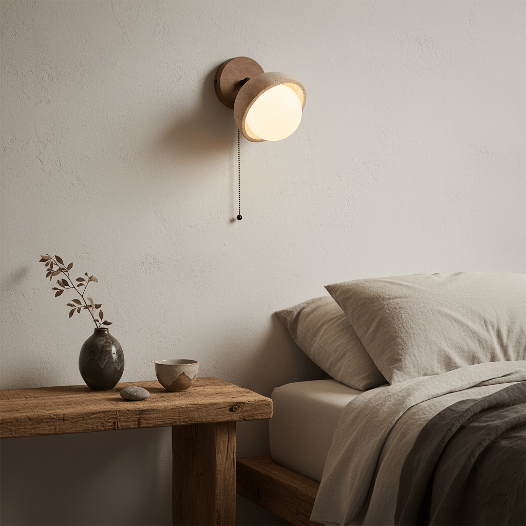 Endymion - Travertine and Glass Wall Sconce