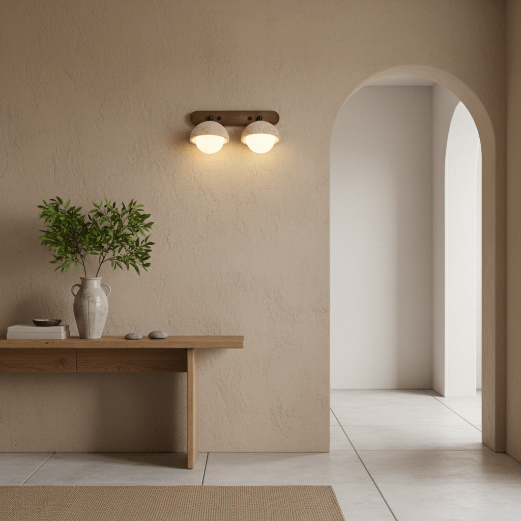Endymion - Travertine and Glass Wall Sconce